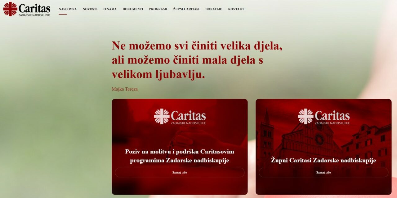 Nova mrežna stranica Caritasa Zadarske nadbiskupije i razvoj mreže župnih caritasa