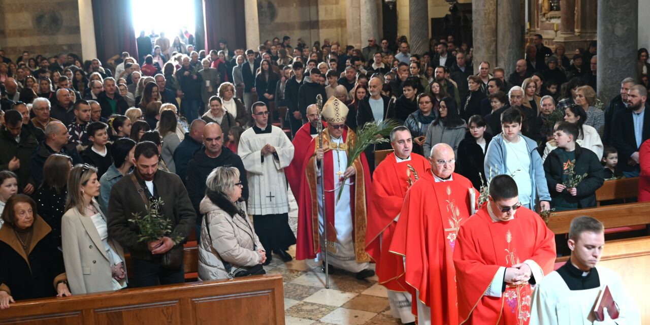ZADAR: Nadbiskup Zgrablić predvodio misu na Cvjetnicu u katedrali sv. Stošije – Propovijed mons. Milana Zgrablića